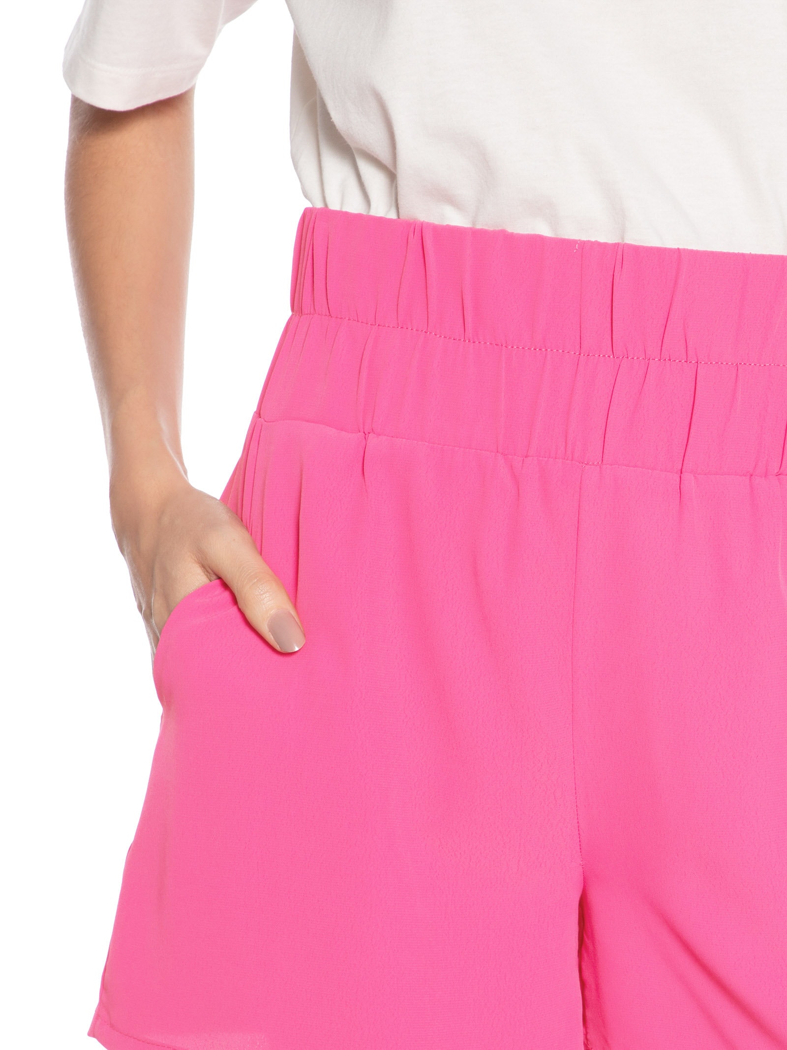 Short Feminino Cós Elástico Rosa Basiq