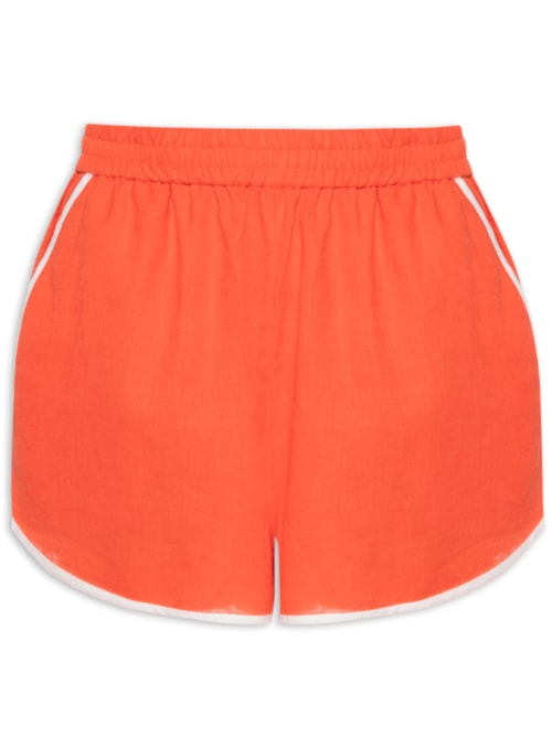 Short Feminino Cós Elástico Viés Contrastante – Vermelho