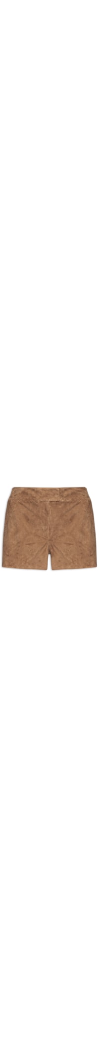 Short Feminino Couro Trançado - Marrom