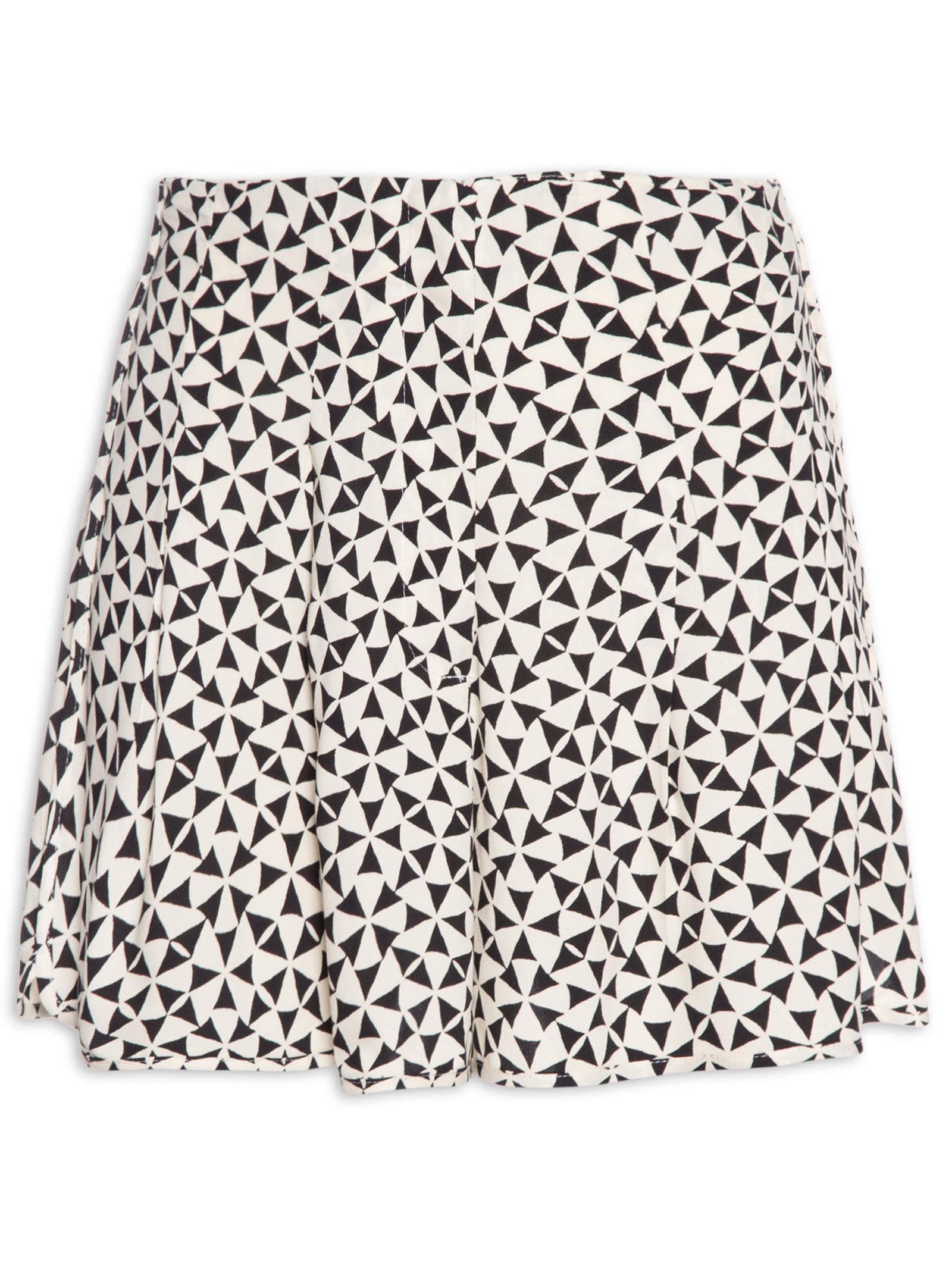 Short Feminino Crepe Estampa Vento Preto Dress To