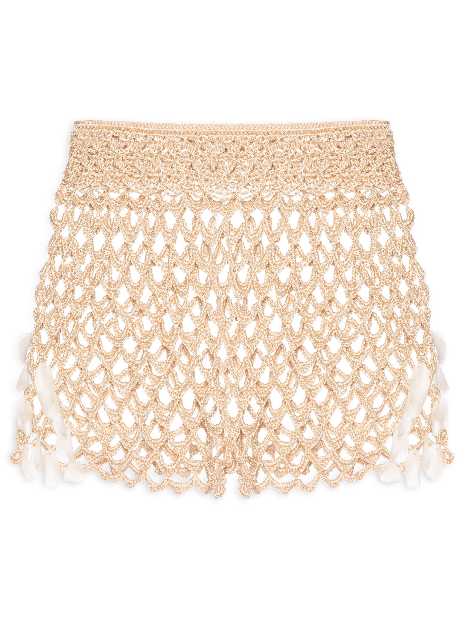 Short Feminino Crochê Iara Bege Carnavália