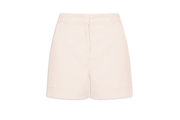 Short Feminino Curto Com Bolsos Frontais - Bege