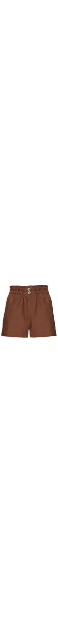 Short Feminino Curto Cós Largo Com Botões - Marrom