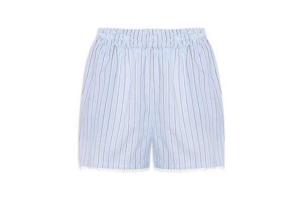 Short Feminino Curto Estampa Listra Litoral - Azul