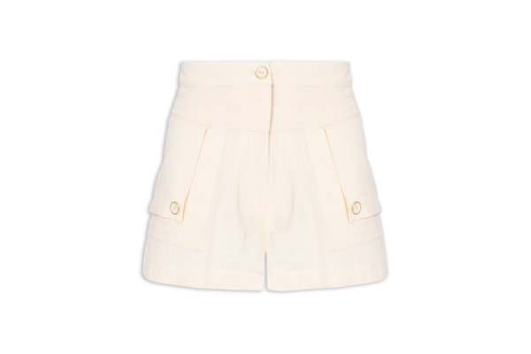 Short Feminino Curto Pesponto - Bege