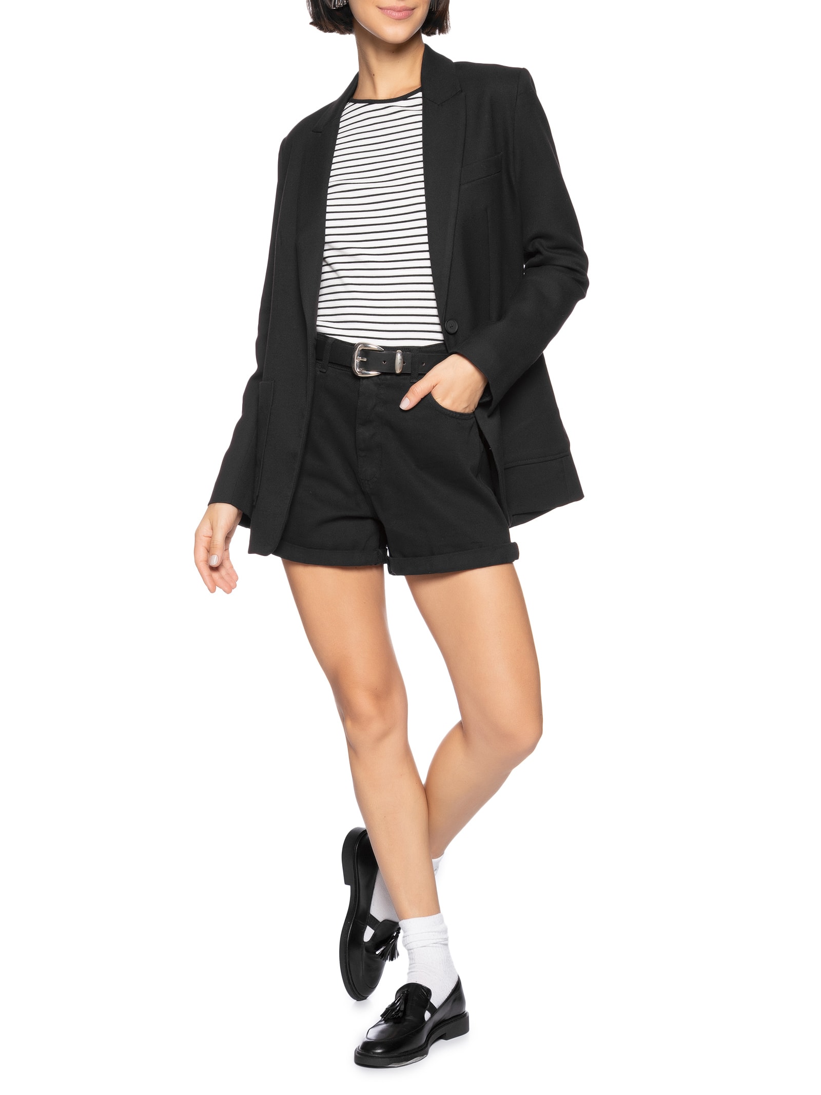 Short Feminino Curto Preto Hering