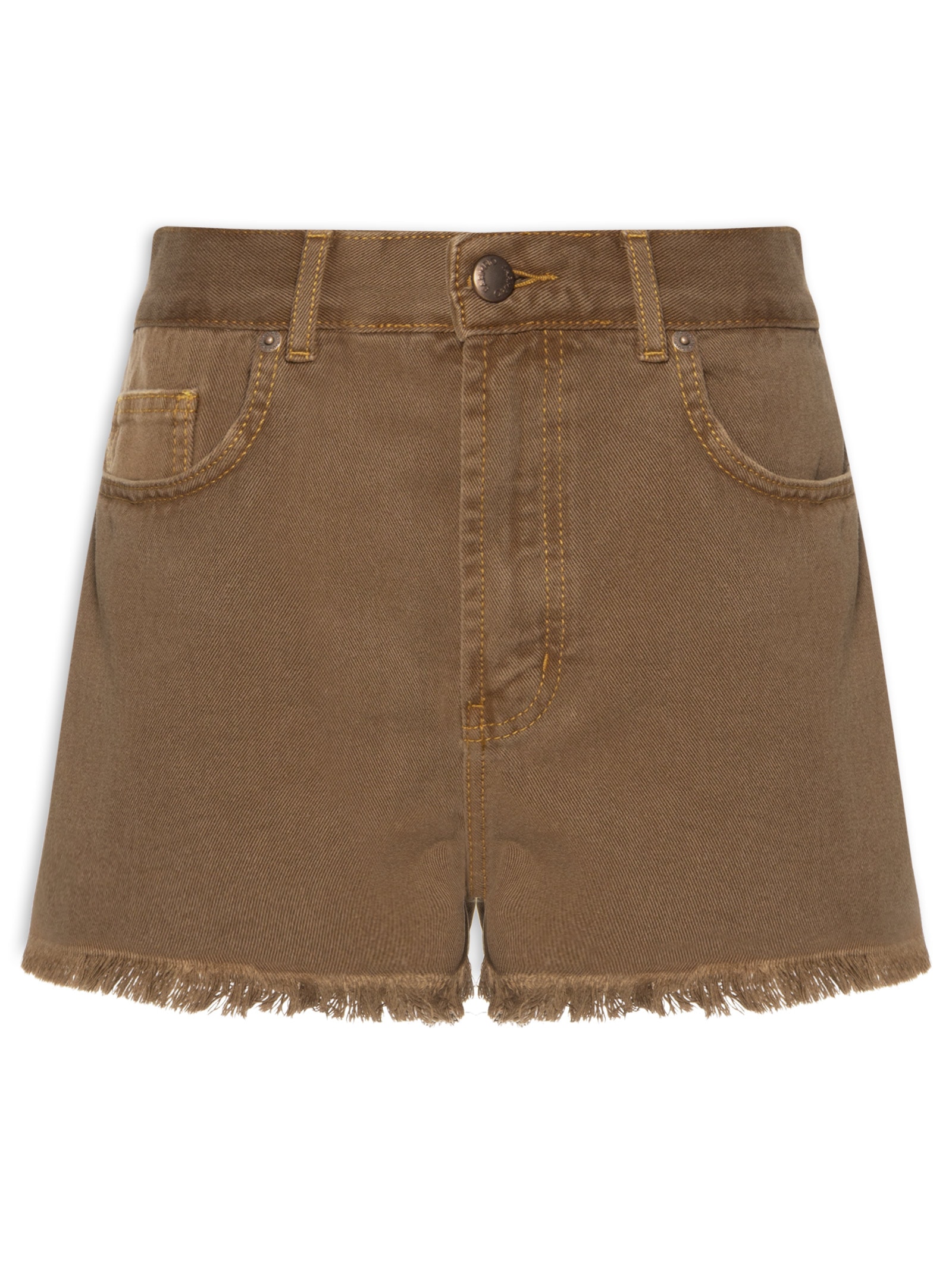 Short Feminino Curva Sarja Marrom Farm