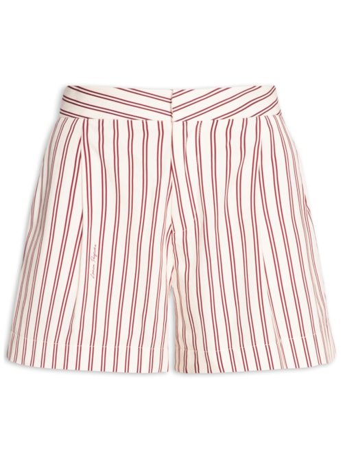 Short Feminino De Alfaiataria Estampado - Vermelho