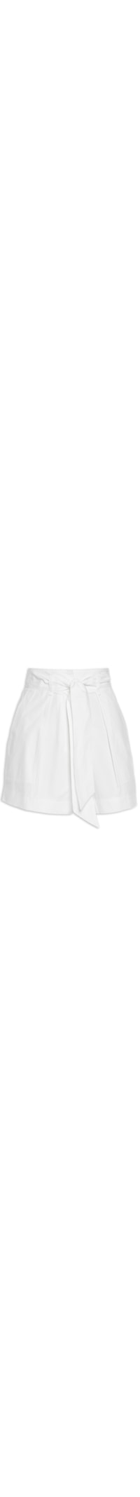 Short Feminino De Algodão Com Faixa - Branco