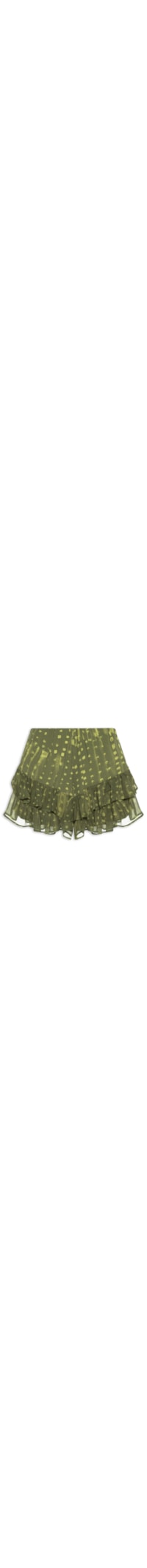 Short Feminino de Babados Estampado - Verde