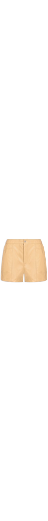 Short Feminino De Couro - Bege