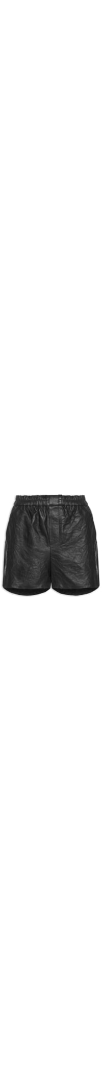 Short Feminino De Couro Box Vintage - Preto
