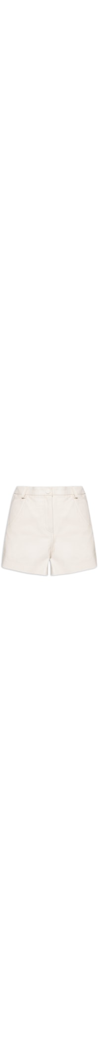 Short Feminino De Couro Cós Aplicado Fraldado - Bege