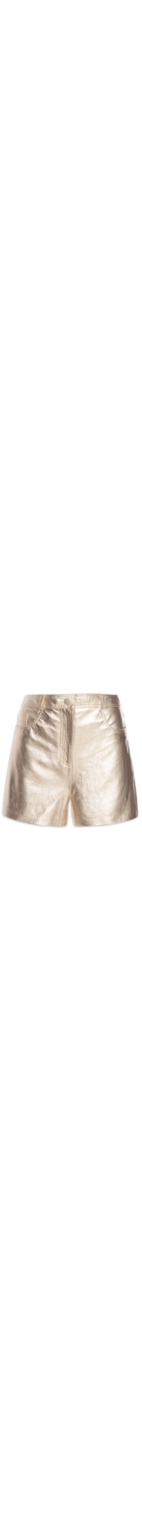 Short Feminino De Couro Five Pockets - Dourado