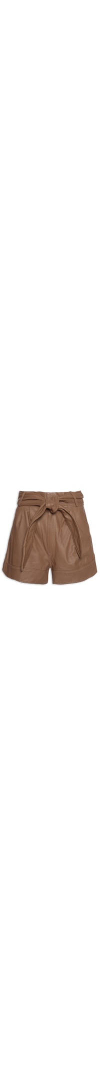 Short Feminino De Couro Max Barra - Marrom