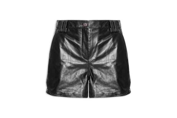 Short Feminino De Couro - Preto