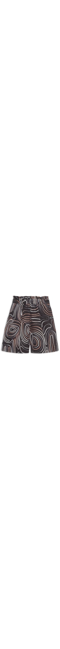 Short Feminino de Georgette Amplo Com Bordado - Preto