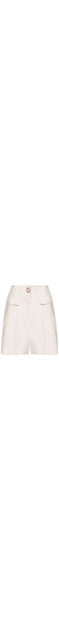 Short Feminino De Linho Alfaiataria Stripes - Off White