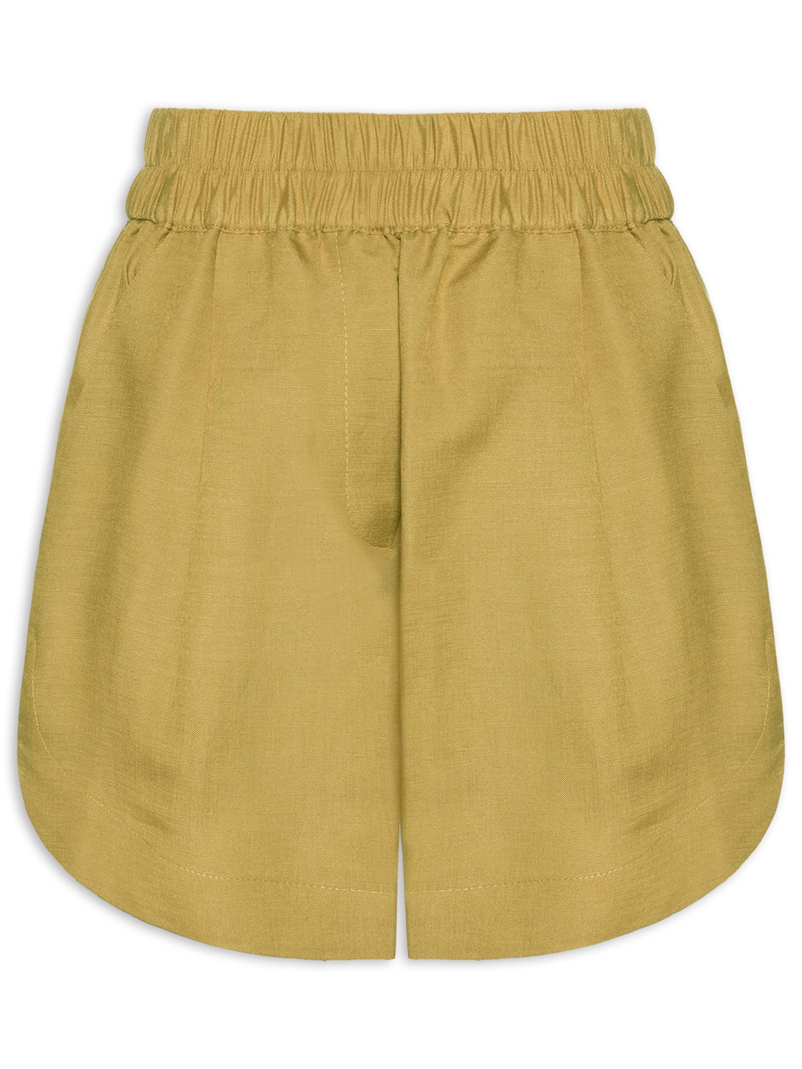 Short Feminino De Linho Bainha Fraudada Verde Animale