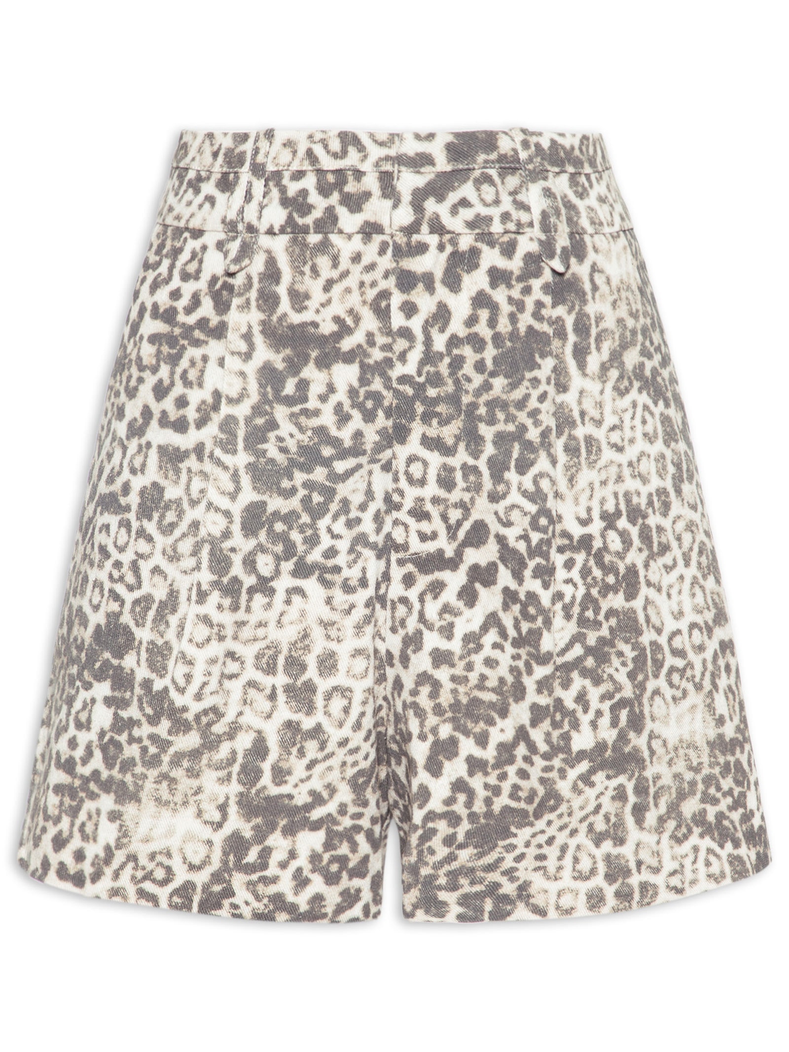 Short Feminino de Sarja Estampa Onça – Marrom Animale Jeans