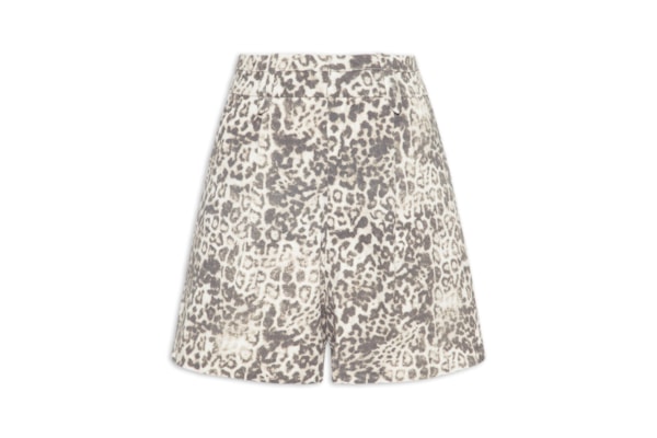 Short Feminino de Sarja Estampa Onça – Marrom