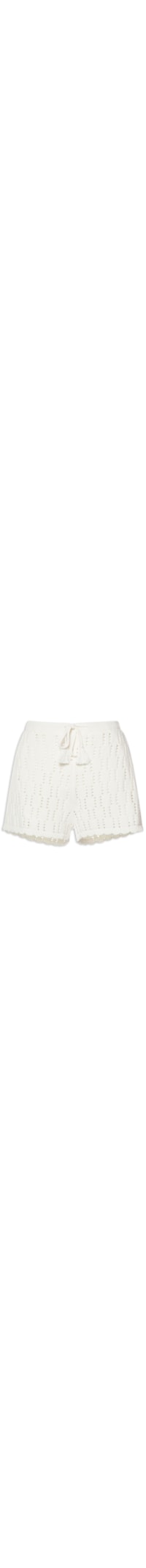 Short Feminino De Tricot Com Tassel - Off White