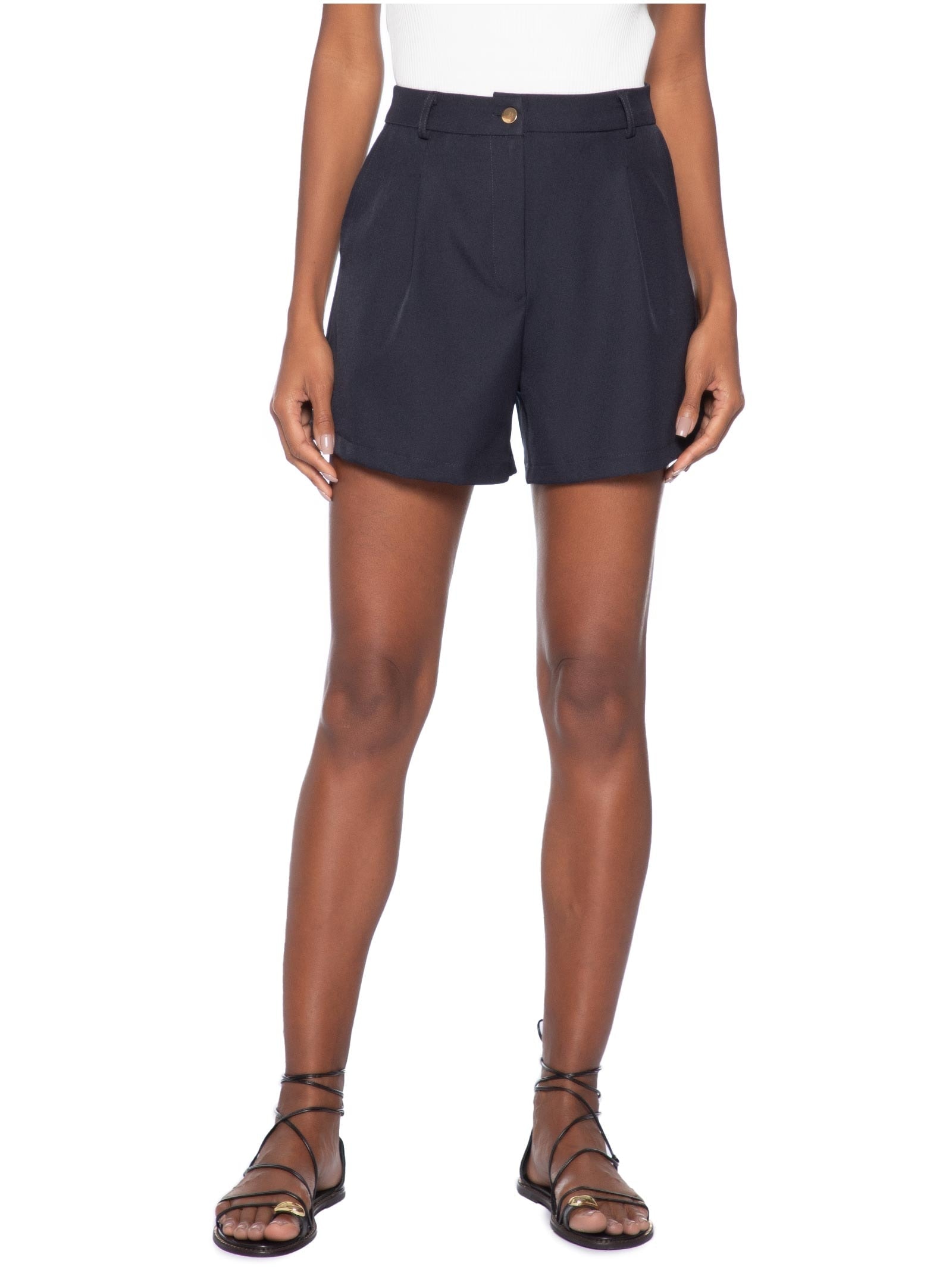 Short Feminino Em Alfaiataria Azul '2Essential