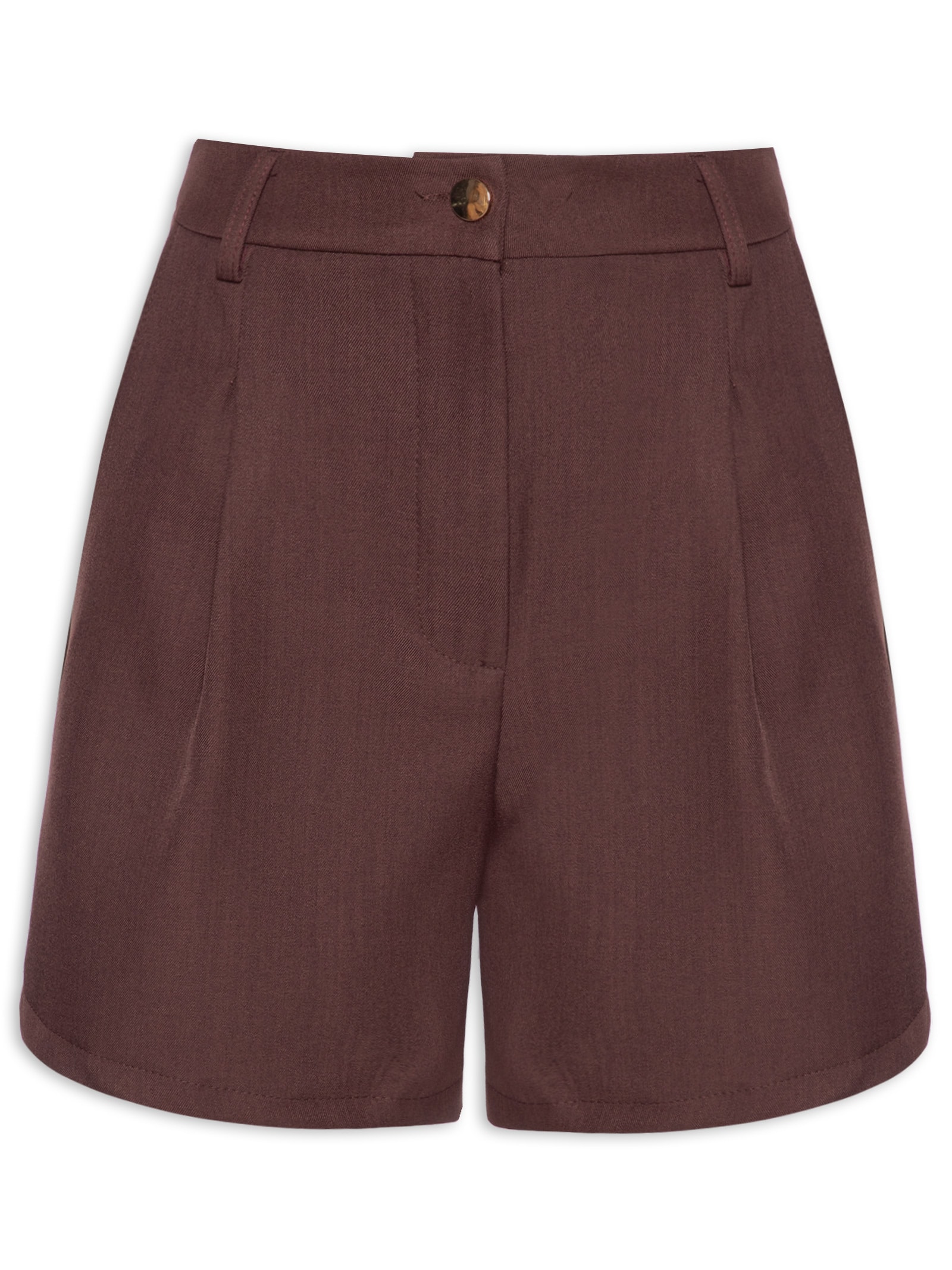 Short Feminino Em Alfaiataria Marrom '2Essential