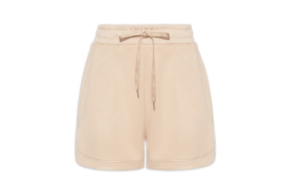 Short Feminino Em Moletom - Bege