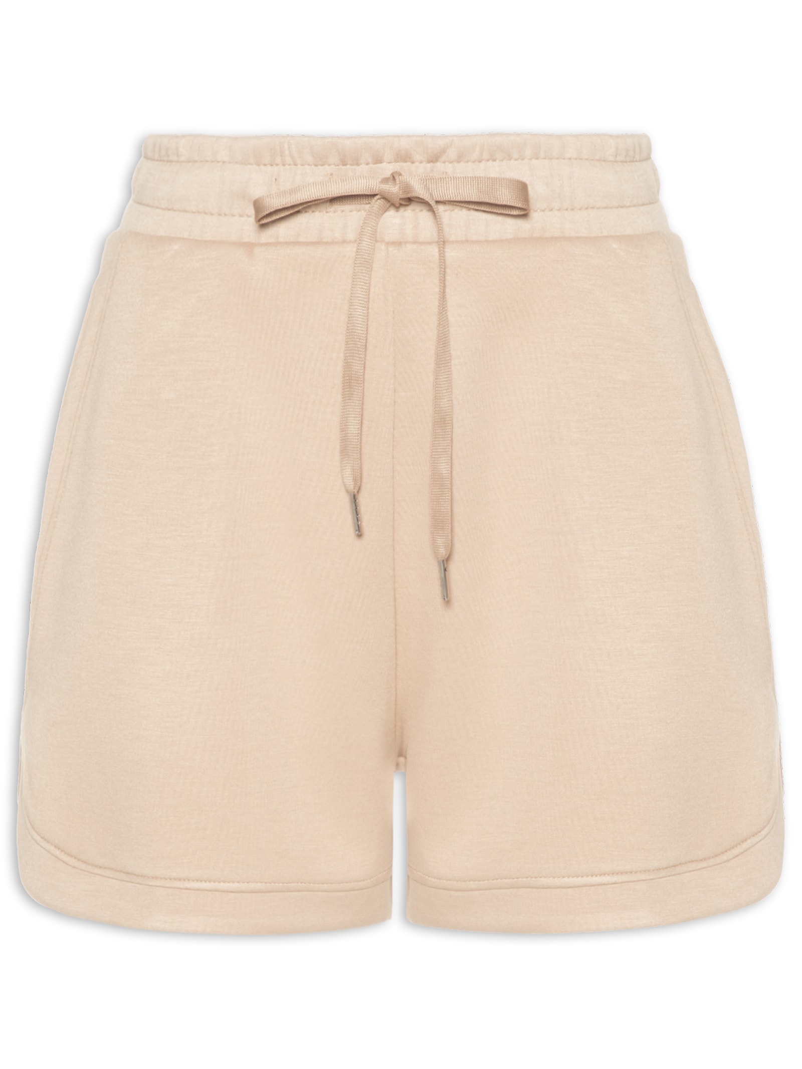 Short Feminino Em Moletom Bege Basiq