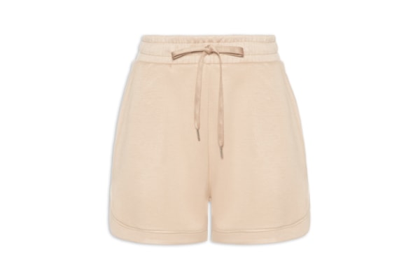 Short Feminino Em Moletom - Bege
