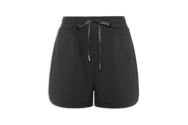 Short Feminino Em Moletom - Preto