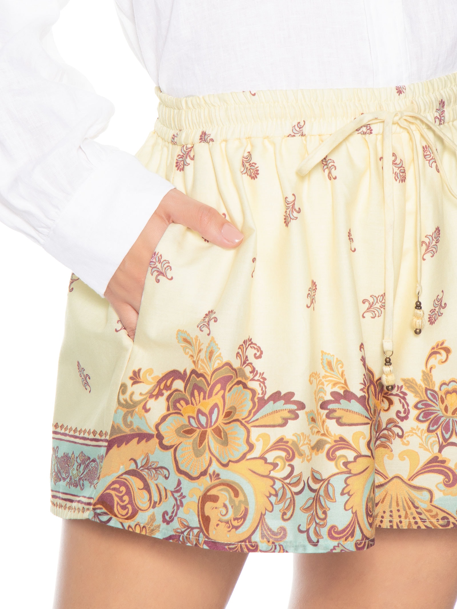 Short Feminino Estampa Leveza Off White Dress To