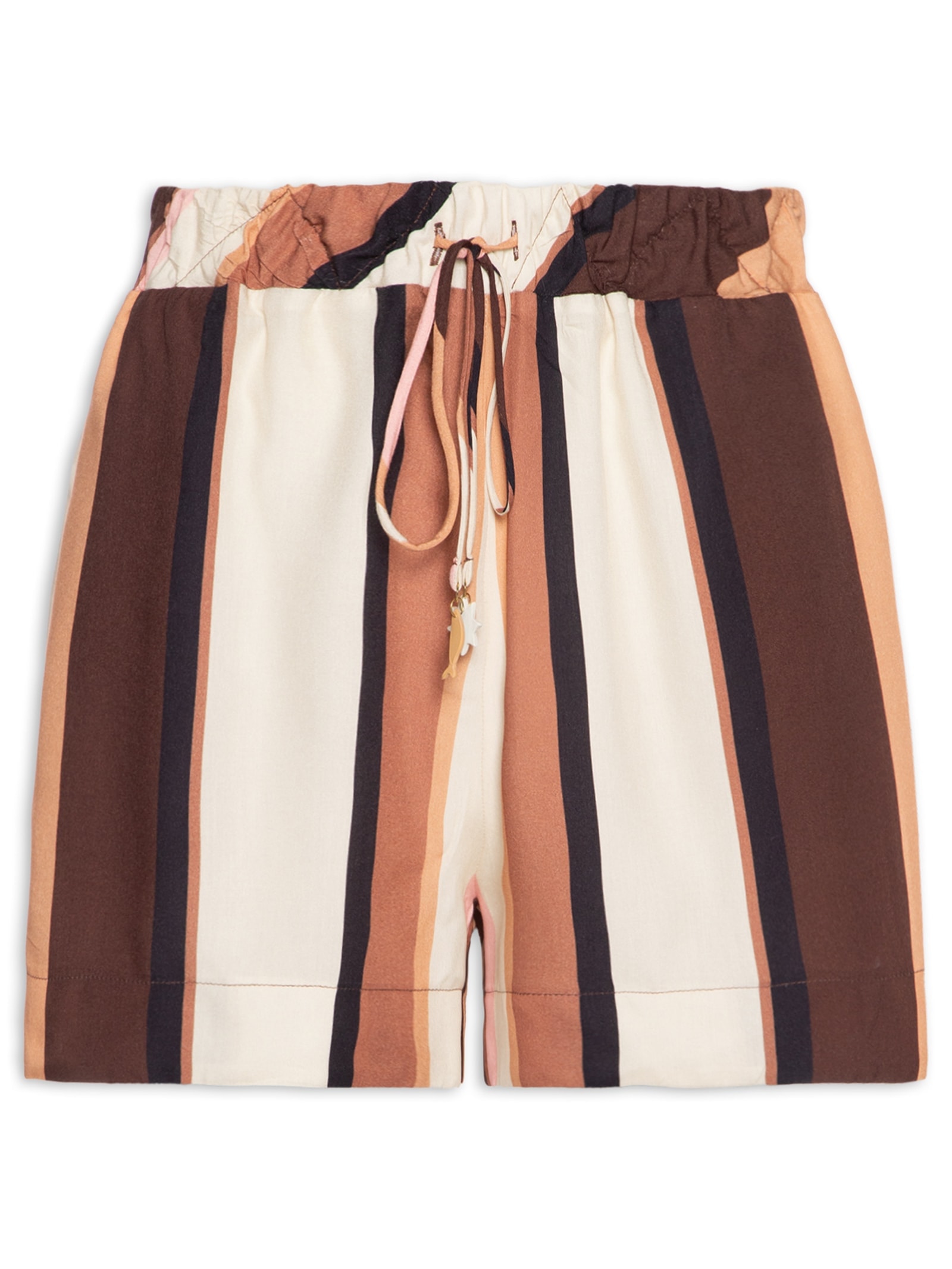 Short Feminino Estampa Listra Duna Marrom Dress To