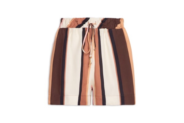 Short Feminino Estampa Listra Duna - Marrom