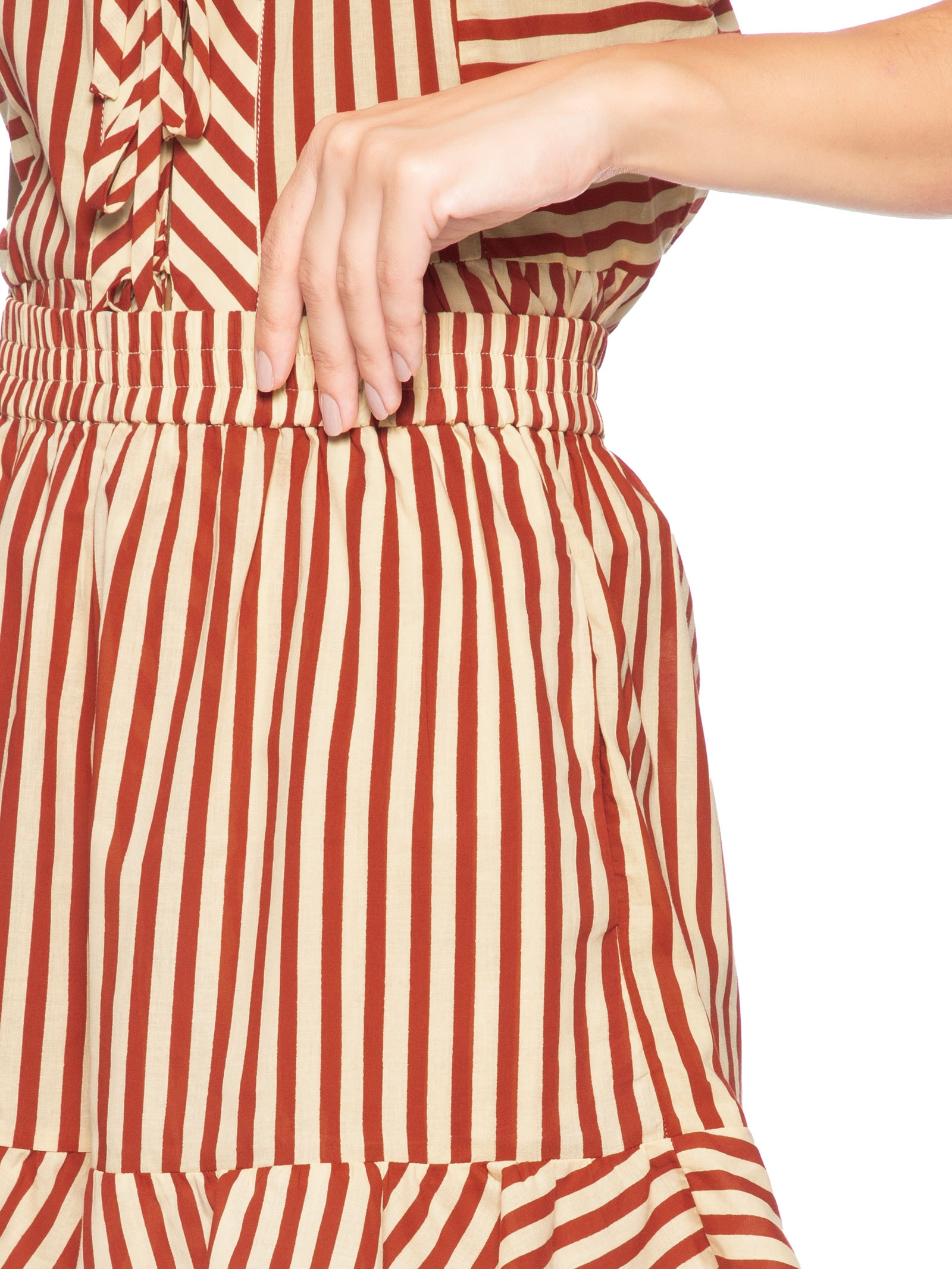 Short Feminino Estampa Listra Vermelho Dress To