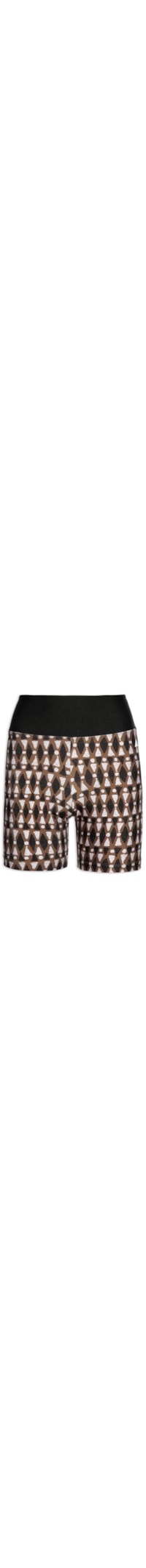 Short Feminino Estampado Ladrilho - Marrom