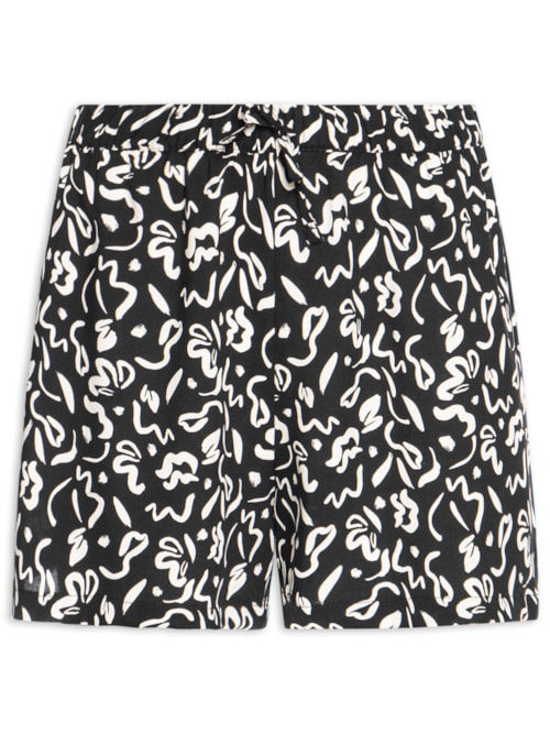 Short Feminino Estampado – Preto