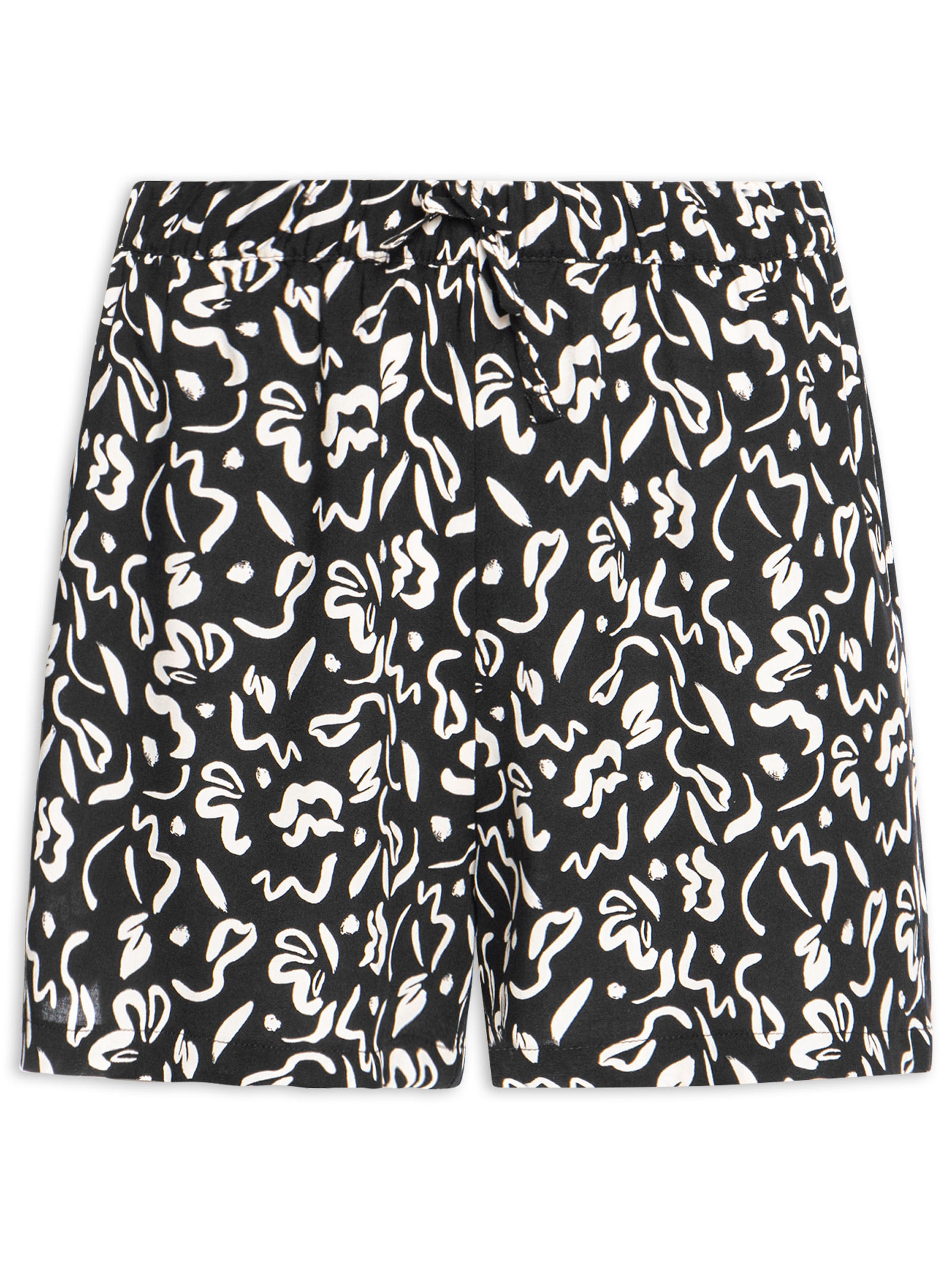 Short Feminino Estampado Preto Basiq