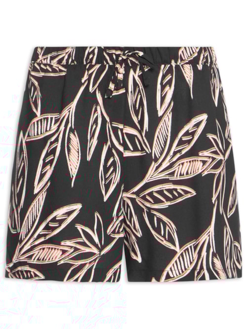 Short Feminino Estampado – Preto