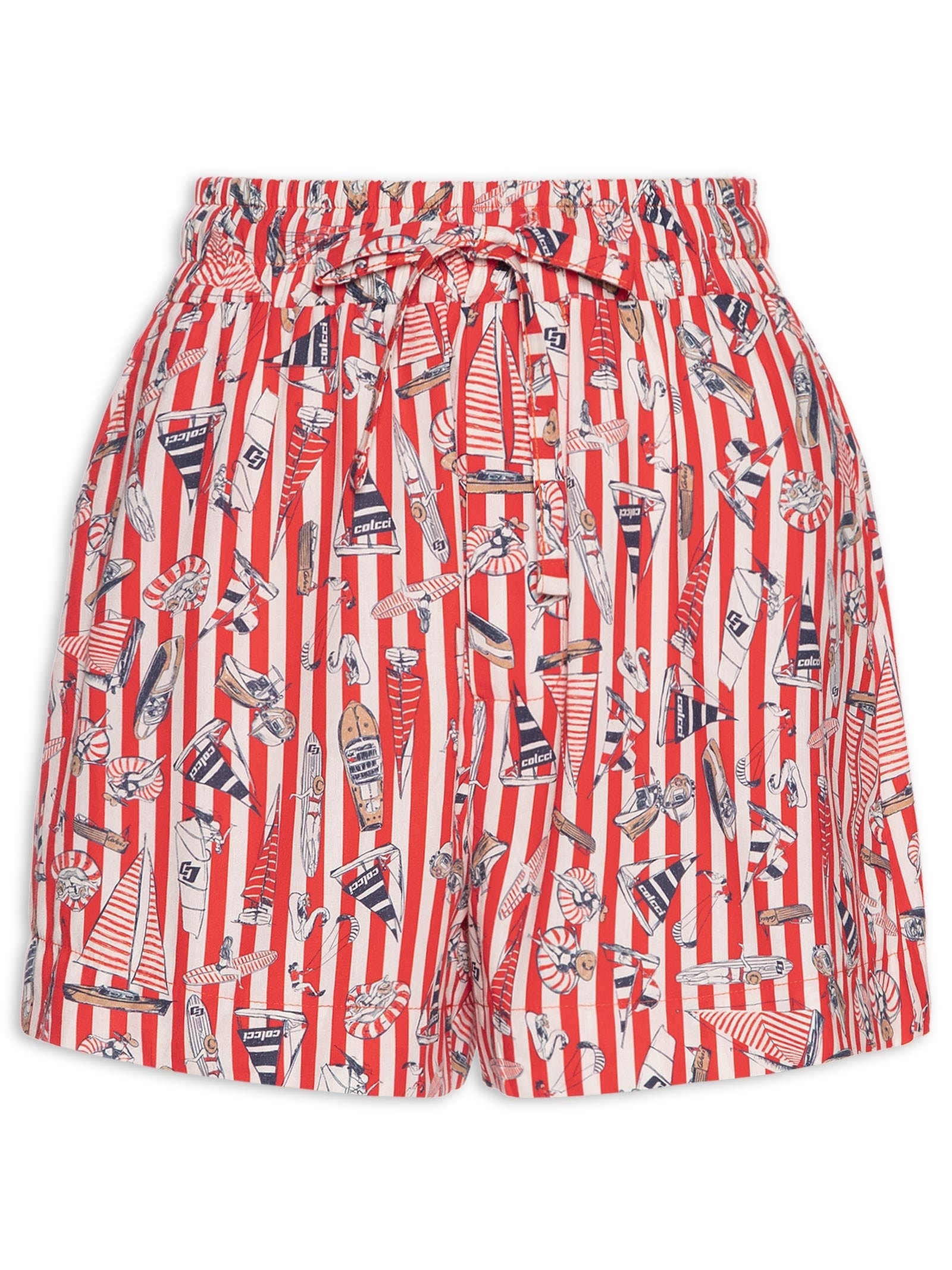 Short Feminino Estampado Vermelho Colcci
