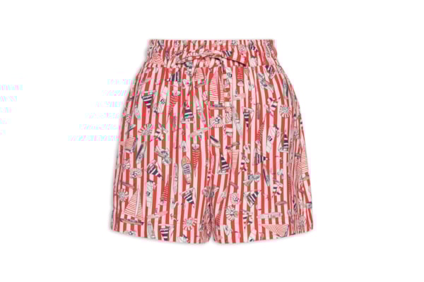 Short Feminino Estampado - Vermelho