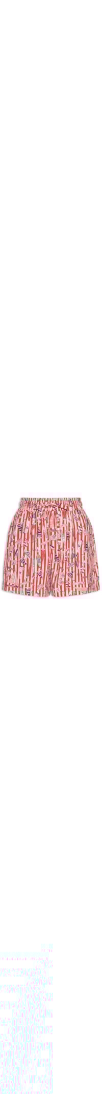 Short Feminino Estampado - Vermelho