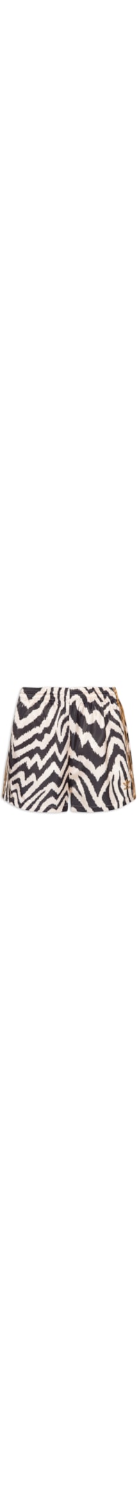 Short Feminino Firebird Em Cetim Com Estampa De Zebra - Bege