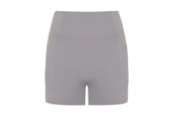 Short Feminino Fitness Com Bolso - Cinza