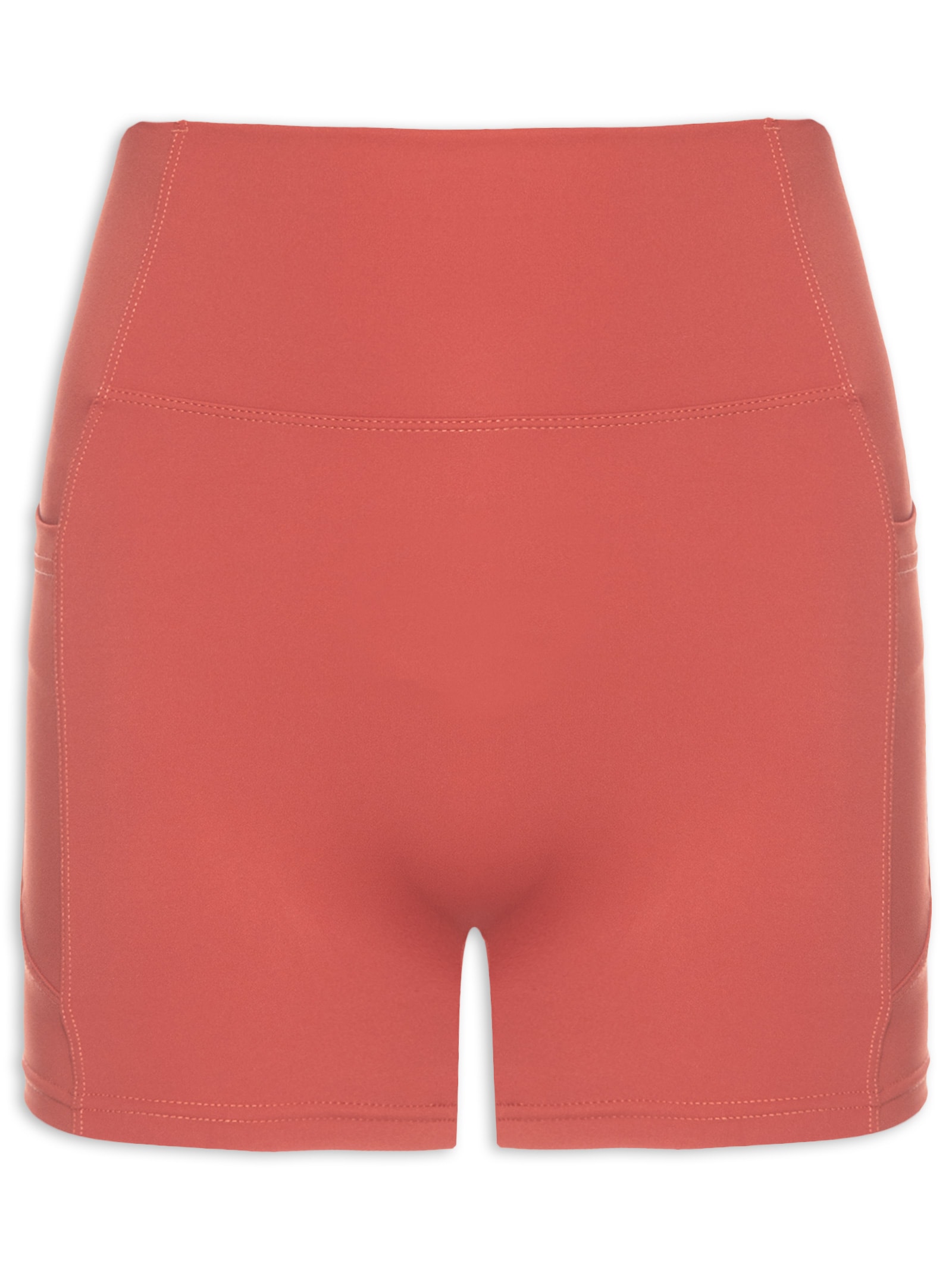 Short Feminino Fitness Com Bolso Laranja Basiq