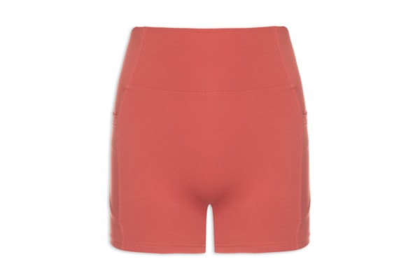 Short Feminino Fitness Com Bolso - Laranja