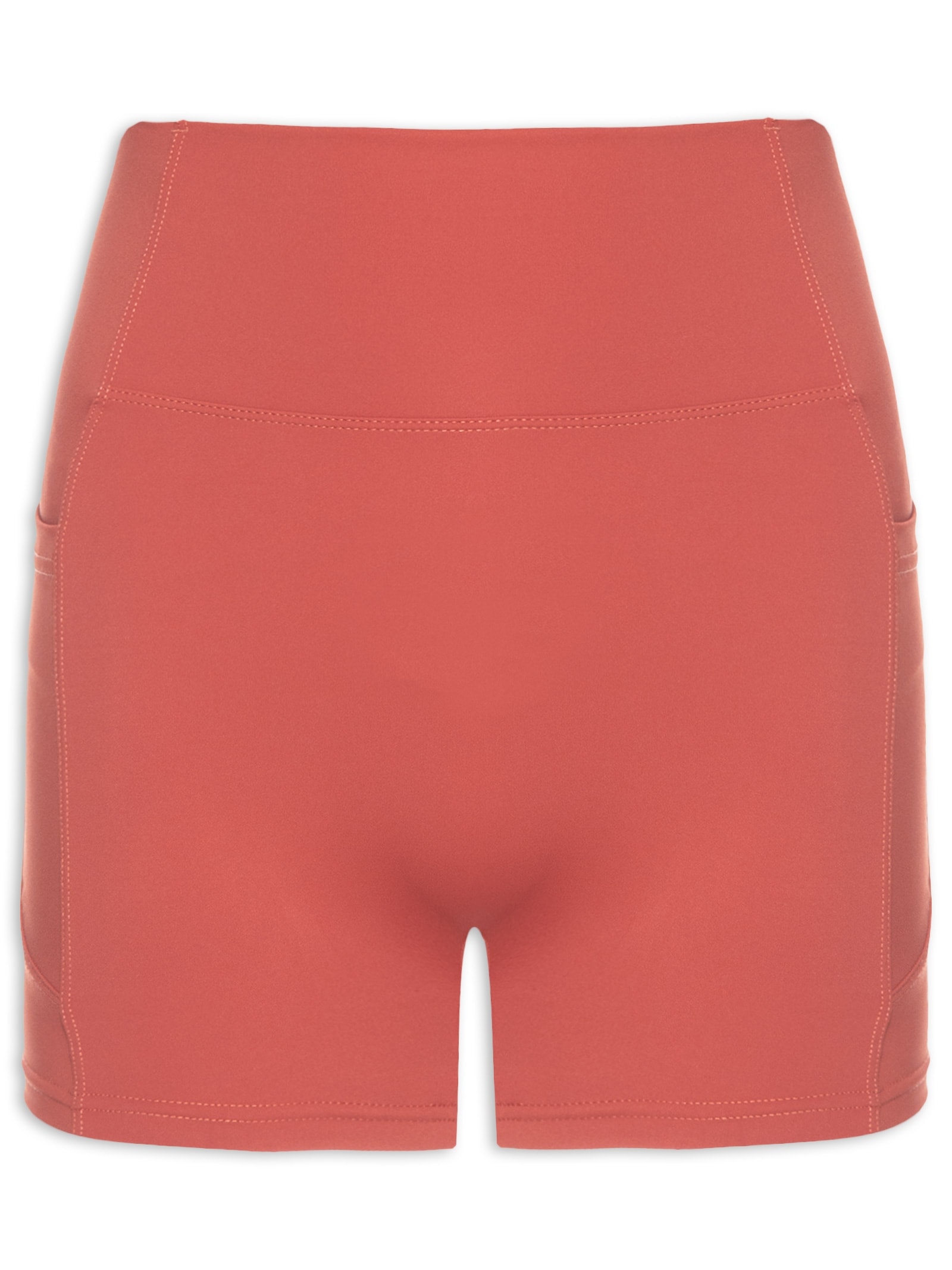 Short Feminino Fitness Com Bolso Laranja Basiq