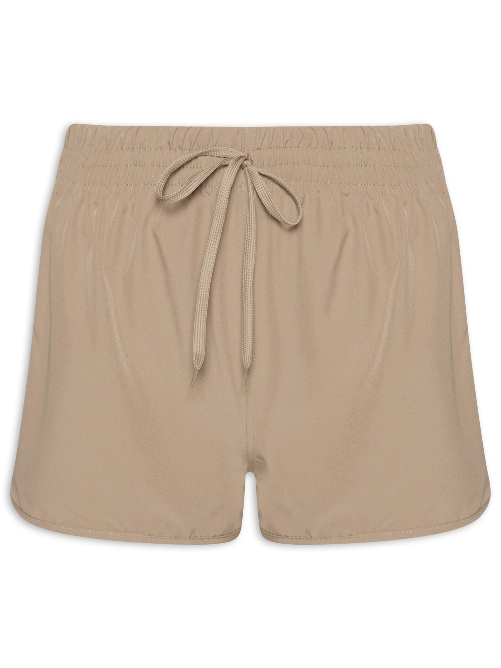 Short Feminino Fitness Corrida Bege Basiq
