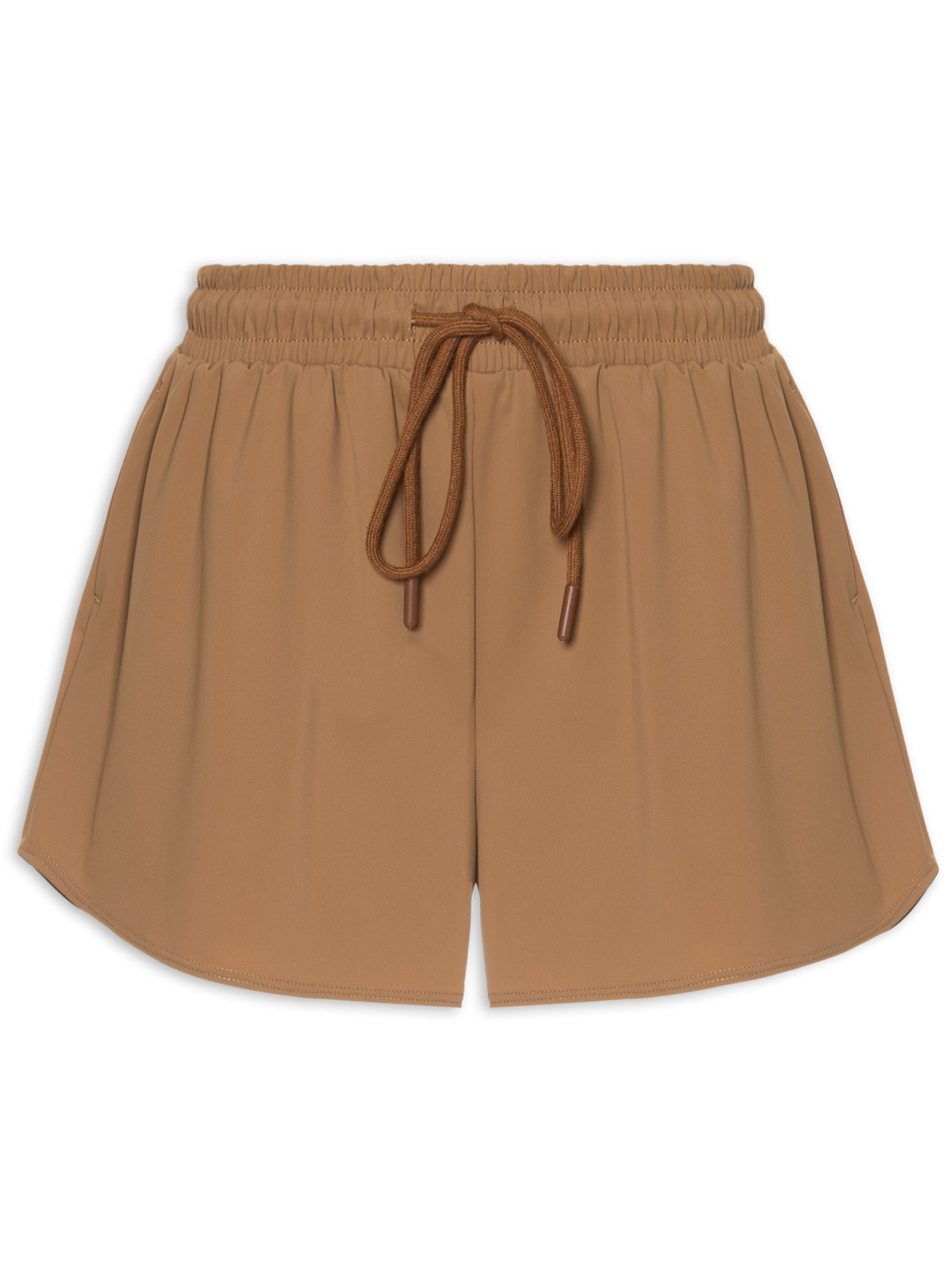 Short Feminino Fitness Solto Marrom Basiq